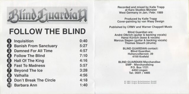 Blind Guardian - Follow the Blind (1989)