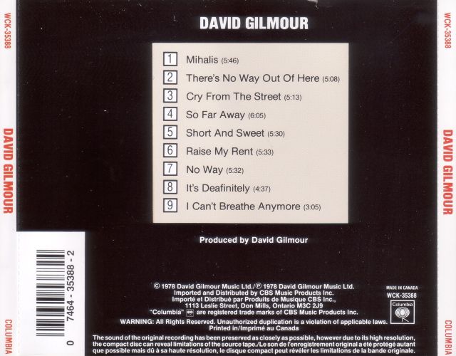 David Gilmour - David Gilmour (1978)