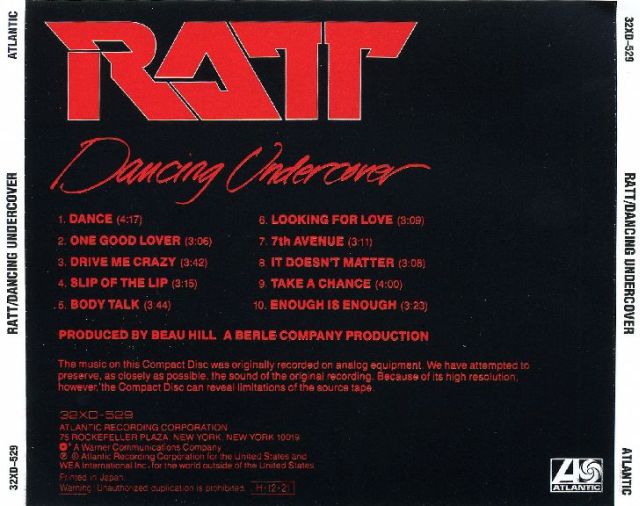 Ratt - Dancing Undercover (1986)