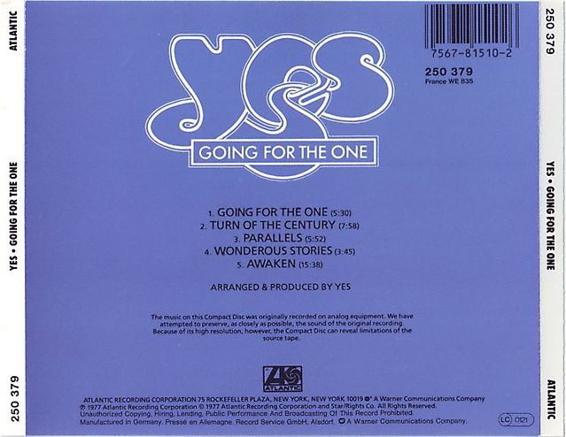 Yes - Going for the One (1977)